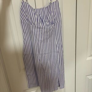 Princess Polly Purple and White Striped Mini Dress